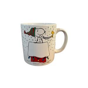 Peanuts 2023 Snoopy Woodstock Christmas Extra Large Coffee Mug White Ceramic
